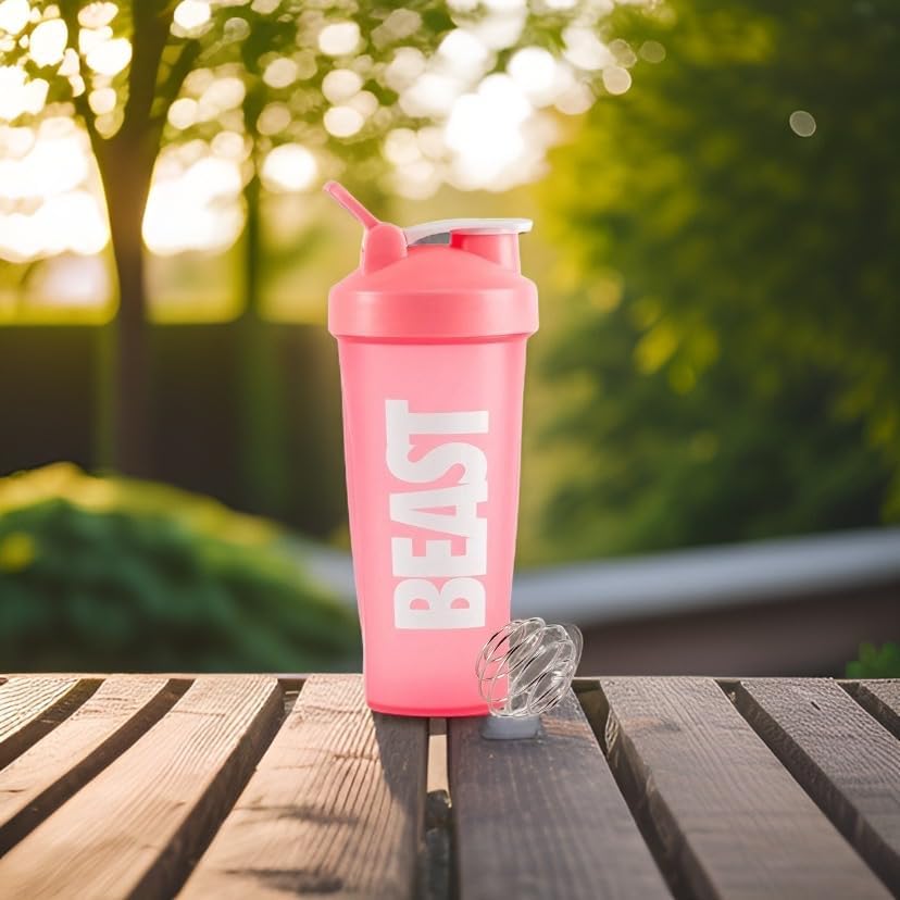 Botella mezcladora de proteínas con batidos y mezclas de proteínas en polvo, doble licuadora, batidor de alambre y rejilla de mezcla, licuadora sin