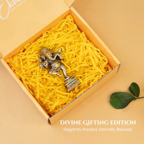 Image of Ekhasa 100% Pure Brass Ganesha Idol with Gift Box | Pital Ganpati Murti Vinayagar Statue for Pooja Room Home Decor Office Desk | Religious Housewarming Griha Pravesh Wedding Gift