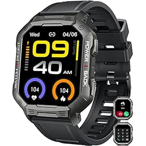 Smartwatch Herren mit Telefonfunktion Uhren: 1.83″ Fitnessuhr Herren Sportuhr mit Schlafmonitor Smart Watch 19 Sportmodi Wasserdicht Militärische Fitness Tracker Schrittzähler Uhr für iOS Android