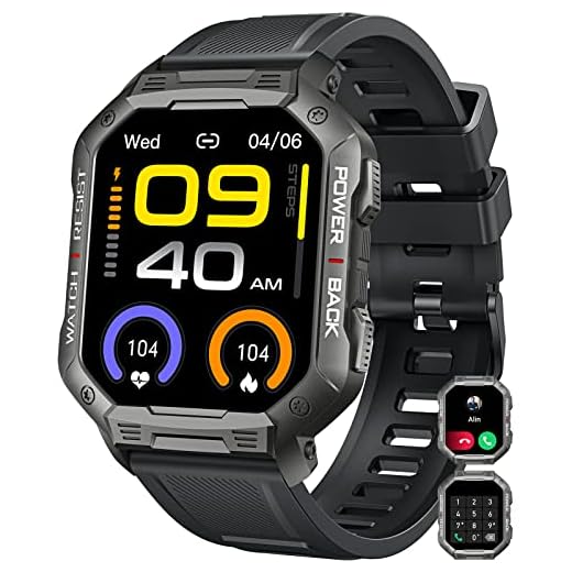 Smart Watch for Men Fitness Tracker: Bluetooth (Answer/Make Call) Tactical Military Waterproof Smartwatch for Android Phones iPhone Outdoor Sports Digital Watches Heart Rate Blood Pressure Monitor