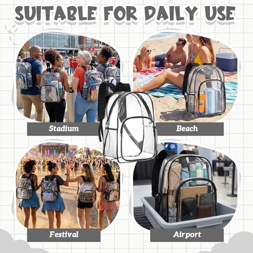 Image of Amylove 1 Pcs Clear Backpack for Stadium Events Heavy Duty PVC Transparent Bookbag for College Workplace Security(17 Inches, Black)