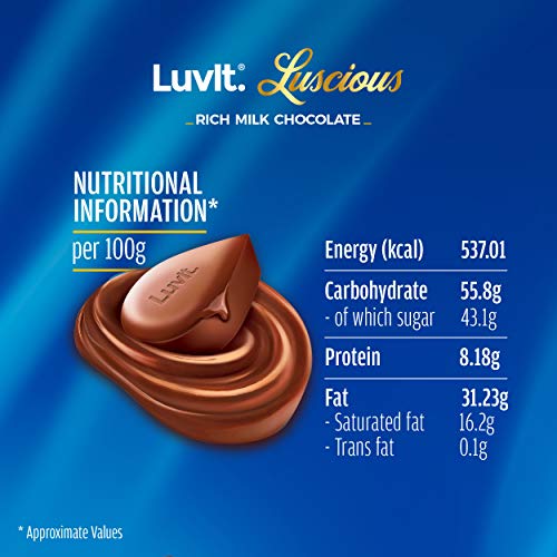 Image of LuvIt. Luscious Milk Delectable Chocolate Multipack, 100% Delicious, Pack of 6-36gm Each