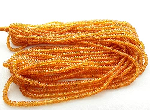 LKBEADS SONGEA sapphire Natural Yellow SAPPHIRE faceted beads,rondelles beads, 1.5 mm to 3 mm Approx,18"strand [E1633]