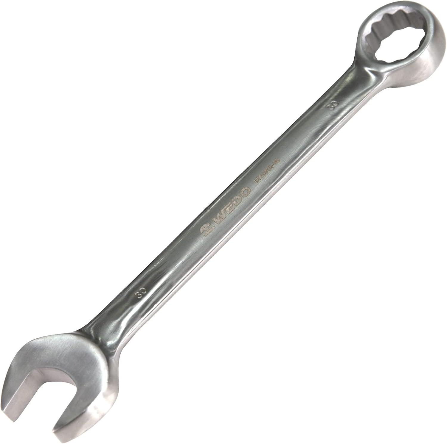 WEDO Combination Wrench Stainless Steel Spanner Wrench,12 Point Double Ended Box,Open End 10mm,15 Degree Offset,Length 135mm,Anti-Corrosion,High Strength,Polished Dent Surface,DIN Standard