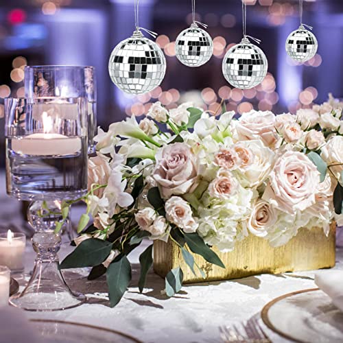 GARVALON 36 piezas de adornos colgantes reflectantes estilo disco para bodas, cumpleaños y fiestas de baile miniatura 7