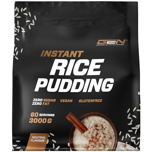 Rice Pudding Neutral 3 kg - Veganer Instant Reispudding für Frühstück & Pre-Workout Snack - Hochwertige Energiequelle 100% Reis - Komplexe Kohlenhydraten - leicht verdaulich