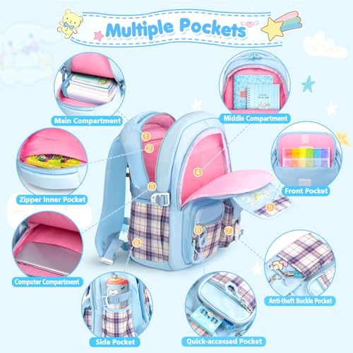 KIEAL School Backpack with Accessories