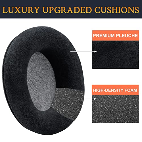 SOULWIT Almohadillas de Repuesto Profesional de Terciopelo para Auriculares AKG K701, K702, Q701, Q702, K601, K612, K712, Almohadillas con Espuma de Alta Densidad - Negro miniatura 4