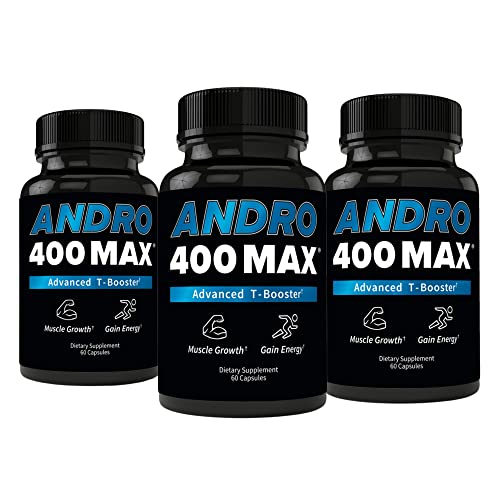 Andro400 Max Advanced T-Support & Nitric Oxide Booster Traditional Tongkat Ali 100:1 Extract with L-Arginine & L-Citrulline Supports Circulation and Physical Performance 180 Capsules