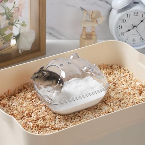IBWell Caixa de areia transparente para hamster, caixa de areia para hamster, acessórios de gaiola d