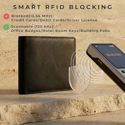 Billfold Wallet for Men: RFID Blocking Genuine Leather Slim Bifold, 12 Card Slots & 2 ID Windows with Gift Box, Black