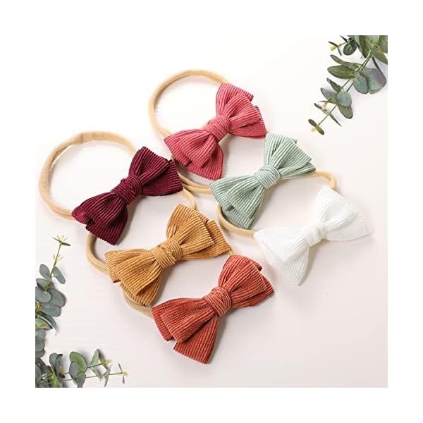 Baby Girl Headbands and Bows, Newborn Infant Toddler Nylon Elastics Hairbands Hair Accessories by VISBL – Bild 3