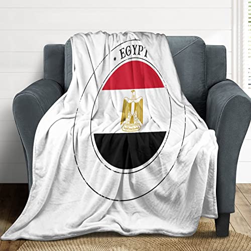 Couverture lit flanelle peluche drapeau Égypte finitions premium