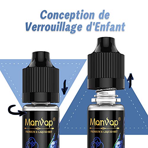 E Liquids 12 X 10ml, Manvap E-liquids ohne Nikotin, 12 Aromen E-Zigaretten Liquid Set 50PG/50VG Refill Electronic… – Bild 8