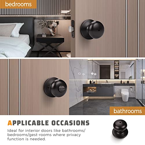 Knobwell Oil Rubbed Bronze Door Knobs, 5 Pack Privacy Interior Door Knob With Lock For Bedroom Bathroom Door, Locking Door Knobs Interior Door Handles #TOP2