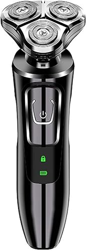 SKIMT Afeitadora eléctrica 4 en 1 4D recargable eléctrica, 3 cabezales flotantes, recortadora de pelo para barba, cepillo facial, afeitadora
