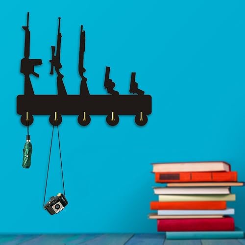 Miniatura 2 de The Geeky Days Divertidos ganchos de diseño familiar con forma de pistola, perchero, armas de fuego, ganchos para llaves, decoración del hogar,