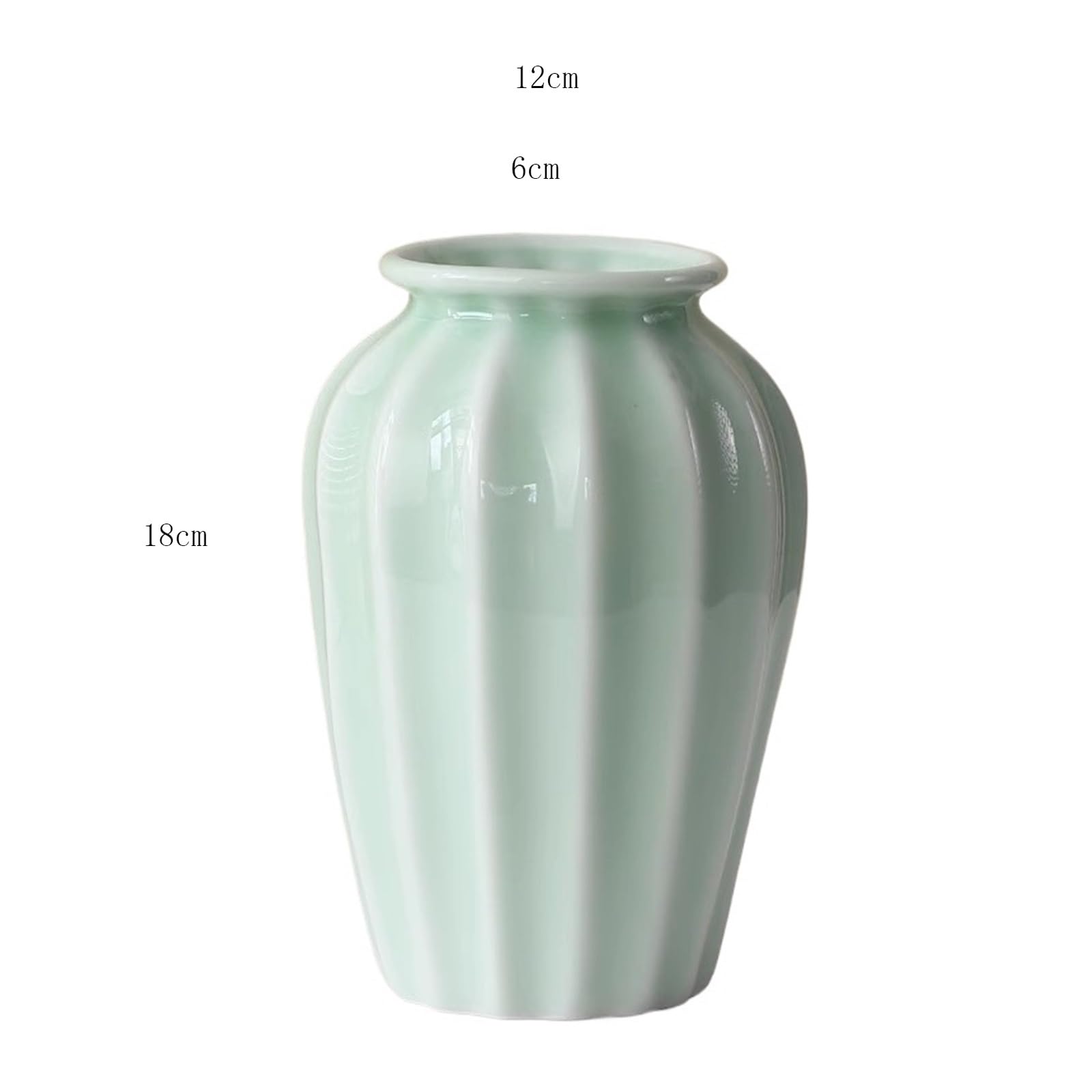 Casa Vaso in ceramica in stile cinese con texture decorativa a linee