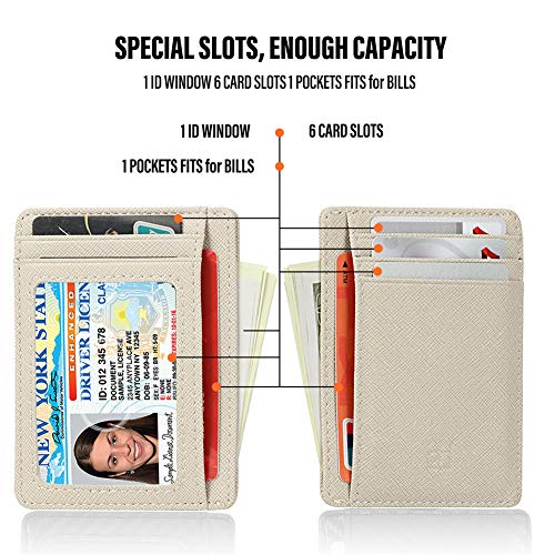 Image of GH GOLD HORSE Slim RFID Blocking Card Holder Minimalist Leather Front Pocket Wallet for Women | Slim