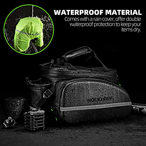 Rockbros Bike Rack Bag Trunk Bag Waterproof Carbon Leather Bicycle Rear Seat Cargo Bag Rear Pack Trunk Pannier Handbag #TOP3