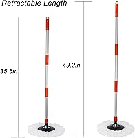 Vista 3 de Repuesto de mango de poste de trapeador giratorio, mango de repuesto telescópico giratorio de 360 grados, accesorios de herramienta de limpieza