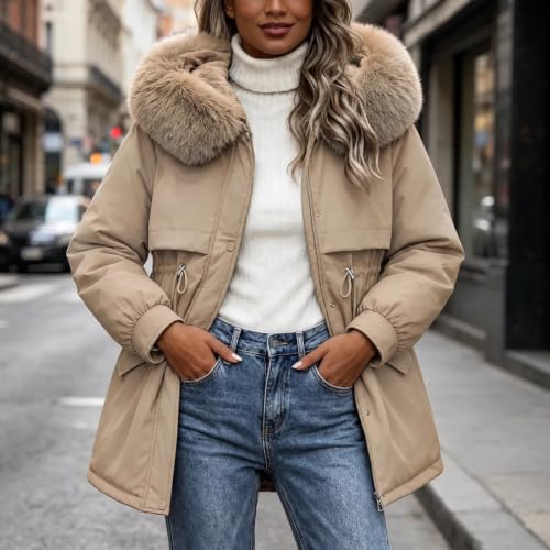 Parka Winter Jacket Women Windproof Thicken Warm Soft Fleece Lined Coats - image 5