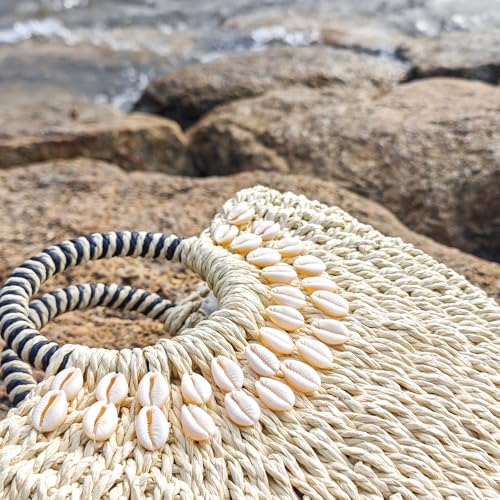 Image of Straw Bags For Women 2025 Summer Rattan Bags Women Straw Hand-woven Top-handle Handbag Sea Rattan Tote Clutch