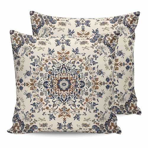 Outdoor Waterproof Throw Pillow Covers 18x18in, Bohemian Vintage Farm Vintage