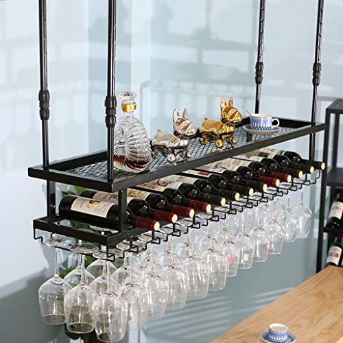 Soporte para botellas de vino 2 niveles hierro negro miniatura 6