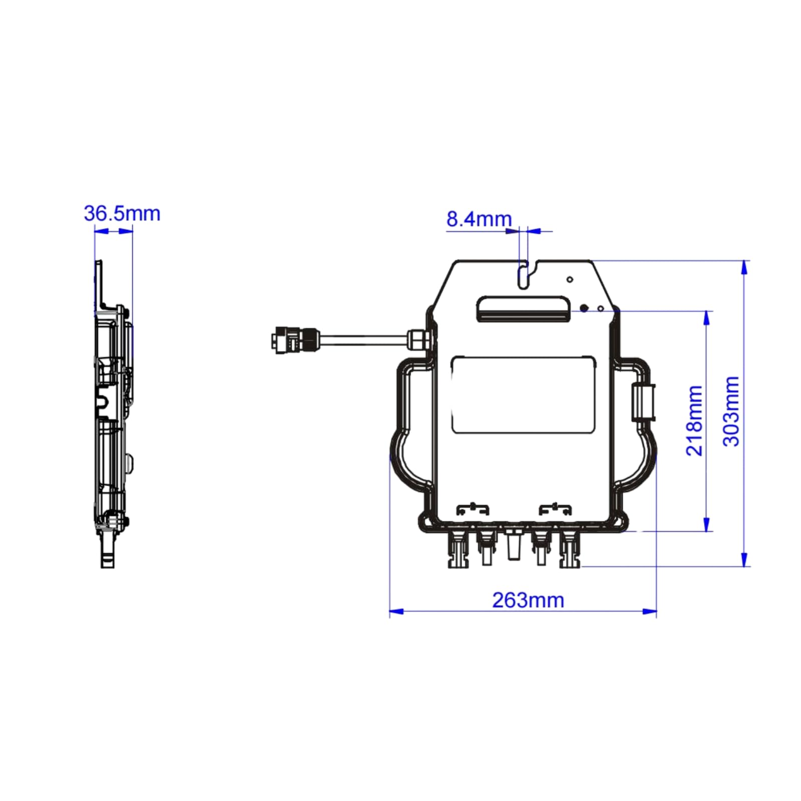 APsystems EZ1-M 800W Mikrowechselrichter mit WLAN & Bluetooth | Balkonkraftwerk PV Wechselrichter | 2 Unabhängige MPPT | EU-Schuko-Stecker