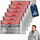 CLUSAZ 6 Copertine Termiche XL Riutilizzabili 210 × 160 cm – Isolamento Termico, Impermeabile e Anti-Vento – Campeggio, Auto, Emergenza Freddo