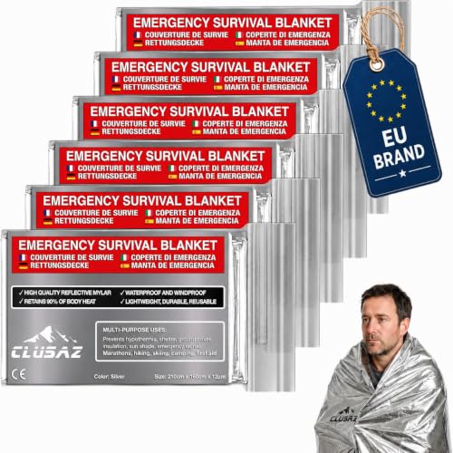 CLUSAZ 6 Mantas Térmicas de Emergencia XL (210 × 160...