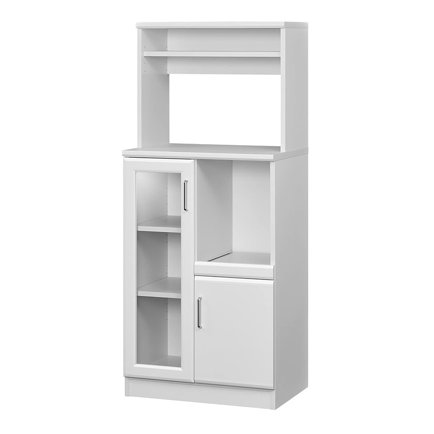 Amazon｜白井産業 レンジ台 食器棚 ホワイト 白 幅58.6 高さ