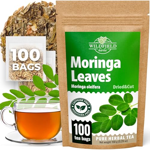 Image of 100 Bags Moringa Leaves Moringa Tea Leaves Herbal Tea - 100 Count 1.5g Bags Leaf Herb