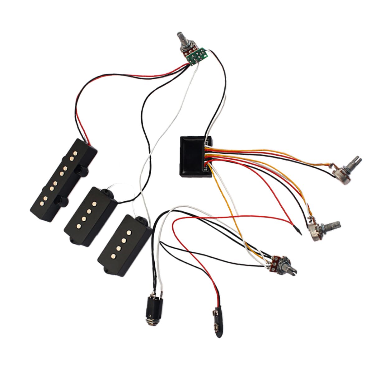 ibasenice Bass Guitar Control Harness Set Pickup 3 Band Equalizer for Active Bass Pickup
