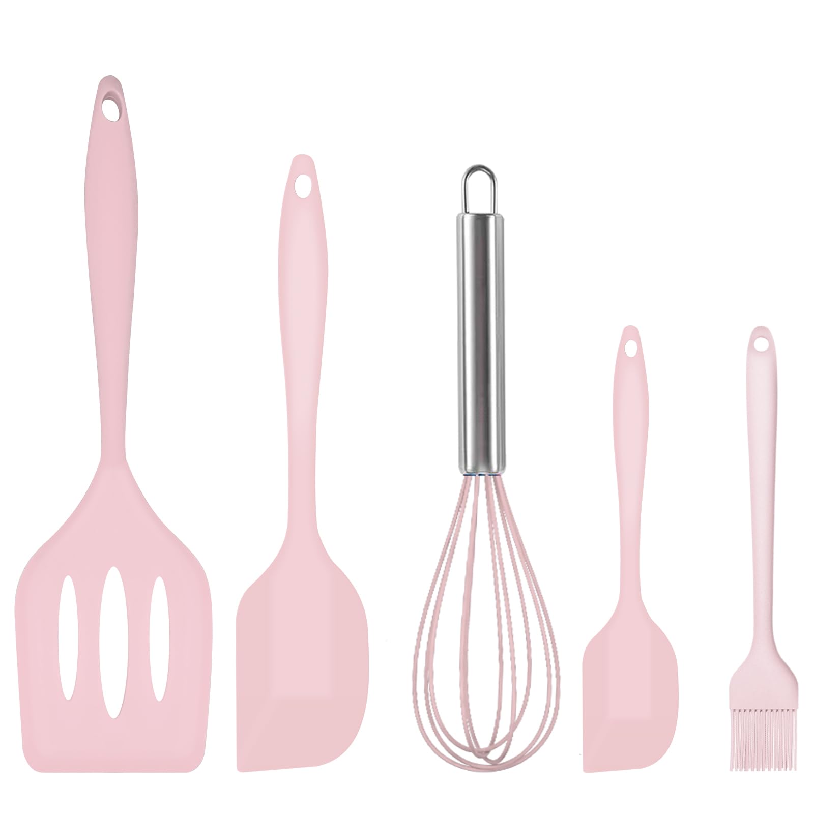 Silicone Spatula Set, 3 Pcs Heat-Resistant Spatula with Whisk & Brush