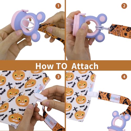 Image of ALVABABY Christmas Pacifier Clips 8 Pack Binky Paci Holder Leashes Teethers 8DBP05-DA