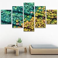 SIGNWIN 5 Panel Canvas Wall Art Modern Art Abstract Closeup Industrial Modern Art Multicolor Patterns for Home Decorations Ready to Hang - 60