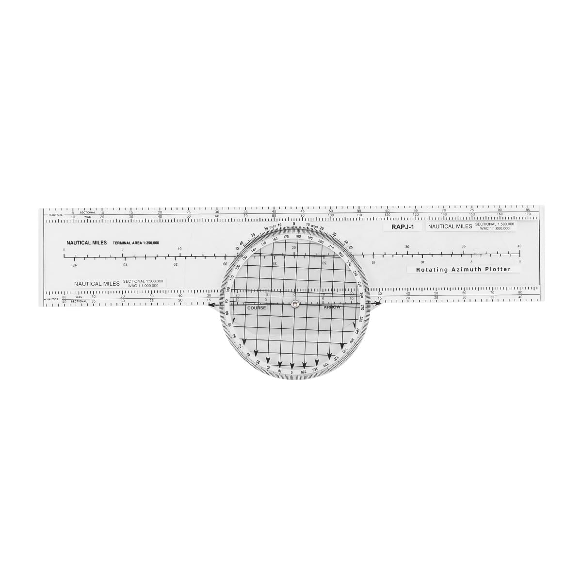 Ticha Aviation Navigation Rotating Azimuth Plotter with WAC Charts, 8 Functions Flight Planning Tool, Accurate Scale for Aviation Students