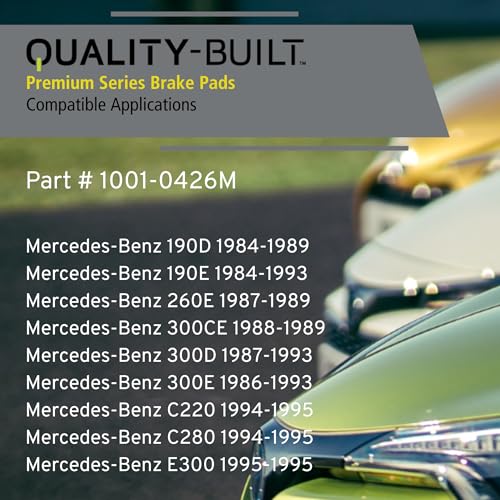 Image of QUALITY-BUILT Rear Semi-Metallic Brake Pads, Premium 1001-0426M, Compatible with 1984-1995 Mercedes-Benz (190D,190E,260E,300CE,300D,300E,C220,C280,E300)
