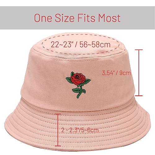 Image of Cotton Bucket Hat for Women Men Summer Travel Sun Beach Bucket Cap, Unisex Outdoor Fisherman Hat