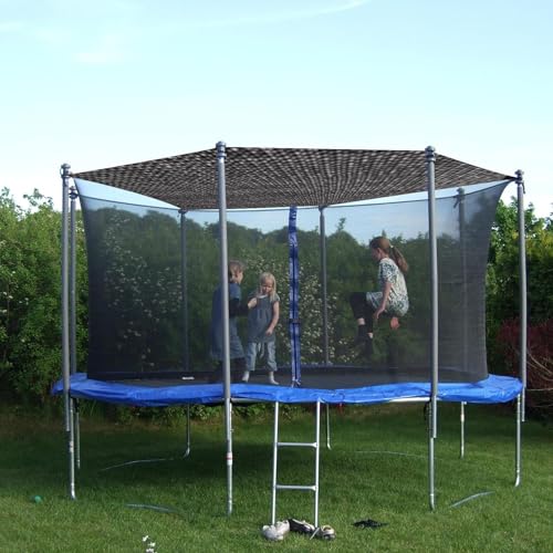 Trampolin Sonnenschutz Abdeckung, Ø 183 244 305 366 427 cm Trampolin Sonnenschutznetz, Sonnenschutz T-rampolin Zelt Abdeckung, T-rampolin S-onnenschutz Sonnensegel, Trampolinzubehör (305cm 6 Bar)