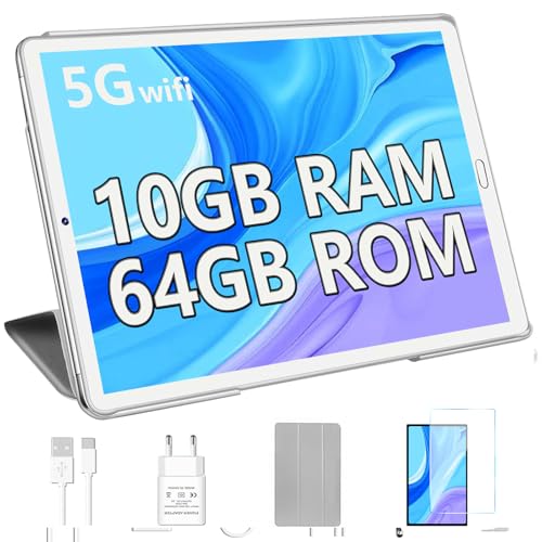 YESTEL Tablet 10 Pulgadas Android 13 con 10 GB RAM + 64 GB ROM (1 TB Ampliable), GPS, 5G Wi-Fi, 8...