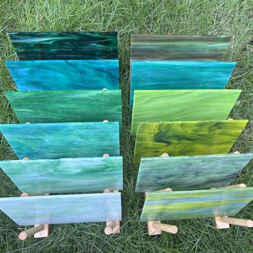 VARlART Cathedral Glass Sheets-12-Piece Assorted Color Pack(4"x6") for Mosaics, DlY Crafts, andStained Glass Art VARlART Cathedral Glass Sheets-12-Piece Assorted Color Pack(4"x6") for Mosaics, DlY Crafts, andStained Glass Art