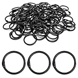 SWZHAI Small Binder Rings 1 inch, Book Rings 100pc, Flash Card Rings Index Card Ring Loose Leaf Binder Rings Black Ring Clips Metal Rings for Index Cards Rings for Paper