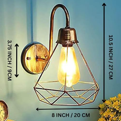 Image of GreyWings Geometric Antique Bronze Metal Wall Light, Modern Industrial Decorative Sconce, (Bulb not Included) Small Pack of 2