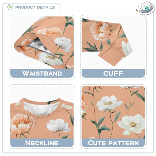 JUNZAN Safari Peonies Peach Little Kids Sweatshirts Hoodies Fleece Tops Clothing Shirts Sports 4T3