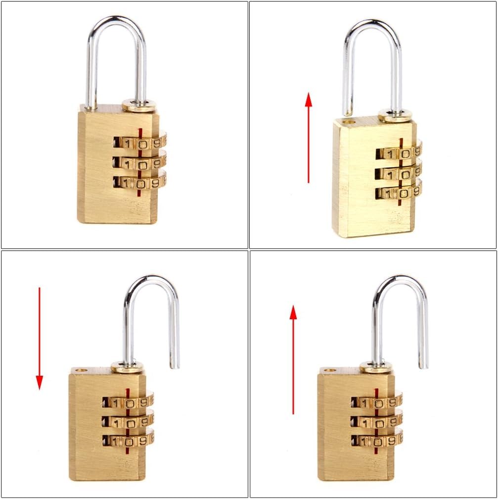 VIVITO 3-Digit Combination Lock for Security - Waterproof Brass Padlock for Luggage, Tool Box, Garden Fence, Locker, Gym, Gate etc.. (Pack of 1) 3