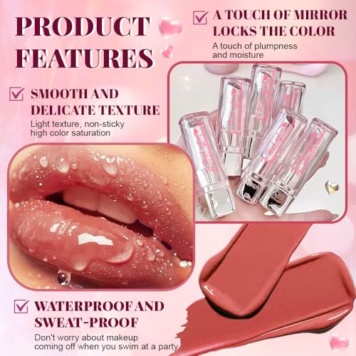 Image of Plumper Moisturizing Butter Lipstick for Women, Natural Tinted Lip Balm Shine Nourishing Hydrating Lip Gloss Stain for Dry Lips, Lightweight Lip Liner Care Makeup, Vegan, 2Pc Pale Nude & Orange