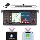 Bluetooth & FM/AM Radio - Bluetooth Connecting le brinda llamadas con manos libres con un sonido claro. Los nombres de las canciones y los artistas se desplazan en la pantalla táctil cuando escuchan música. Este estéreo de automóvil equipado con chip de radio mejorado para un sonido transparente estable incluso en movimiento de alta velocidad. Puede escuchar la radio FM mientras usa CarPlay (mapas), al mismo tiempo.
